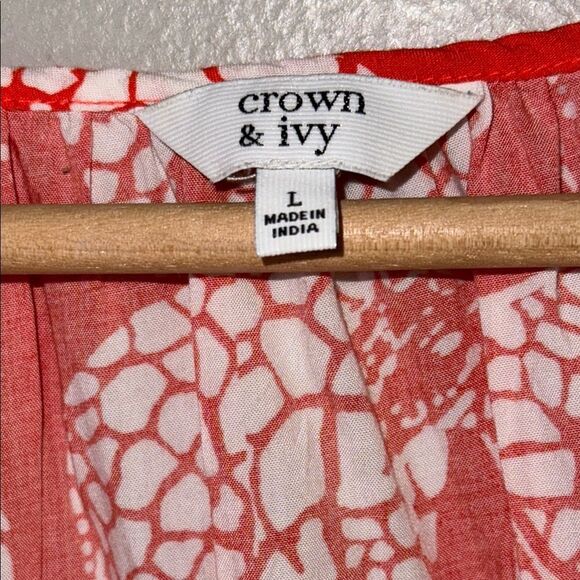 Orange and White Smocked Tunic with Relaxed Fit - Picture 2 of 12